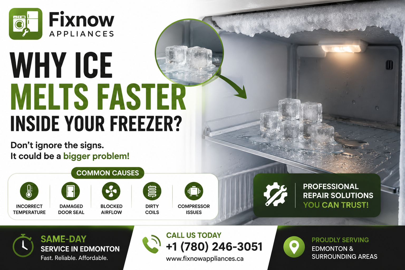 Why Ice Melts Faster Inside Your Freezer | FixNow Appliances